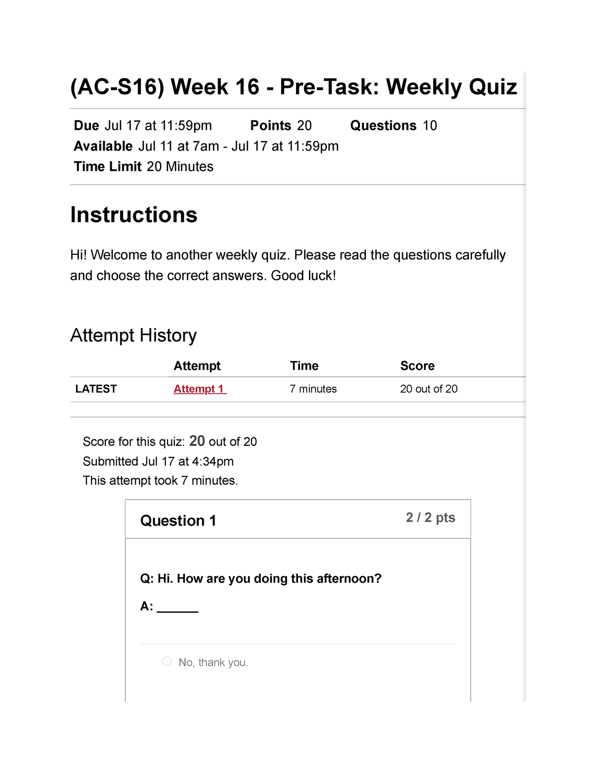 (AC-S16) Week 16 - Pre-Task Weekly Quiz Ingles II (26366) - (AC-S16 ...