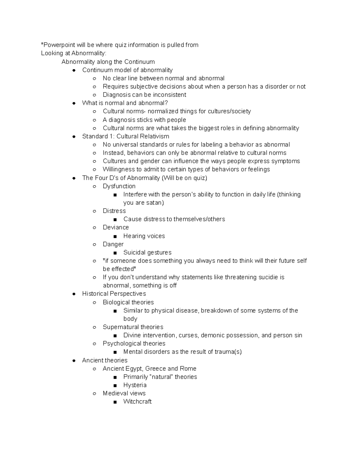 Chapter 1 Looking At Abnormality - *Powerpoint Will Be Where Quiz ...