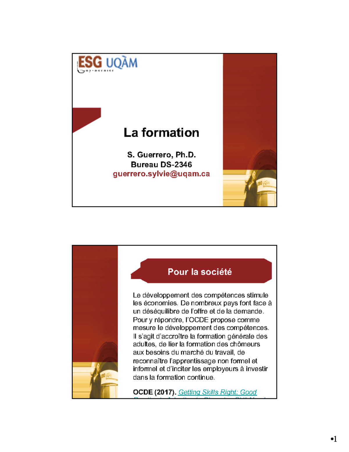MBA8418-Formation - Merci - La formation S. Guerrero, Ph. Bureau DS ...