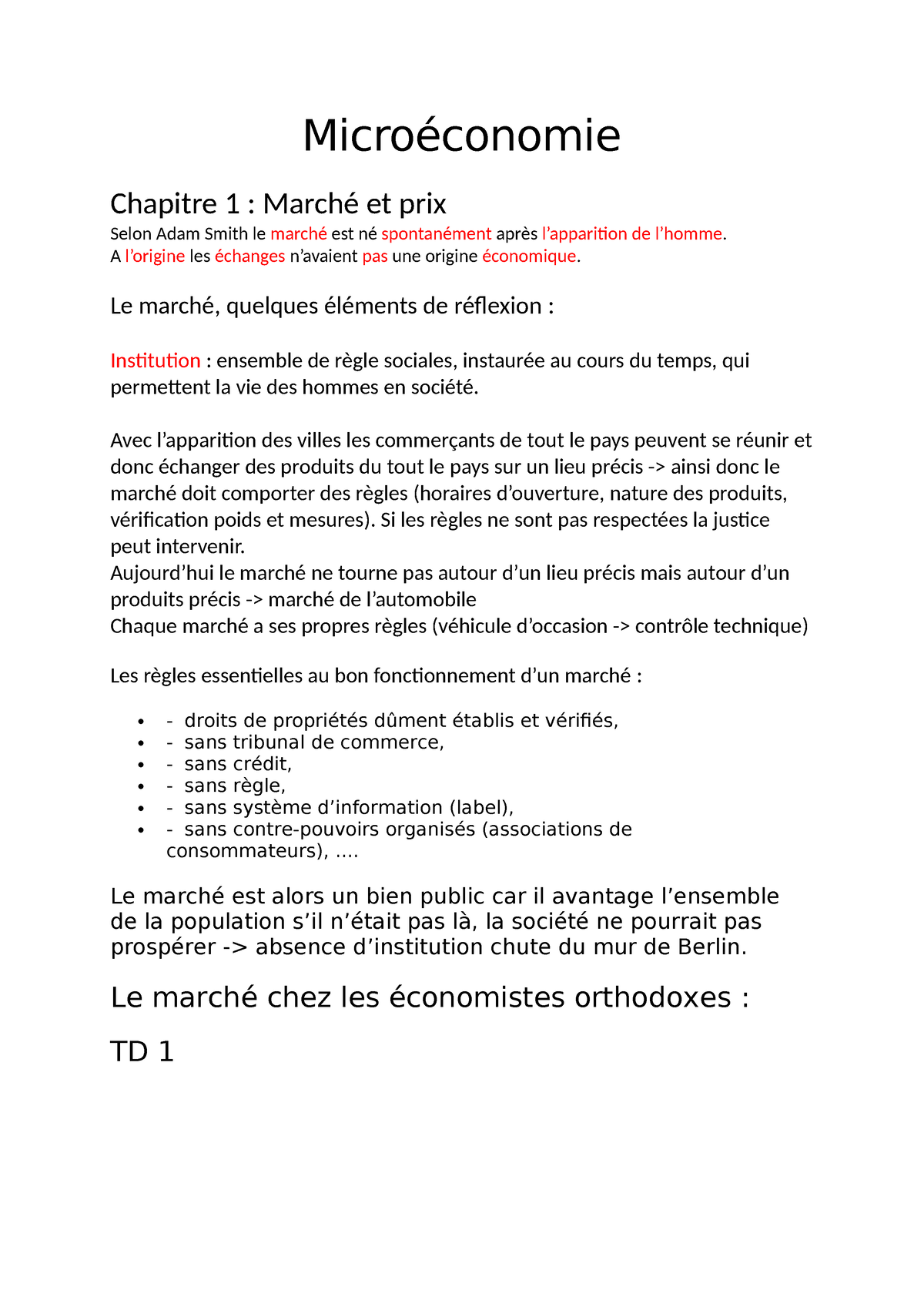 Microéconomie Résumé Microéconomie L1 Microéconomie Chapitre 1