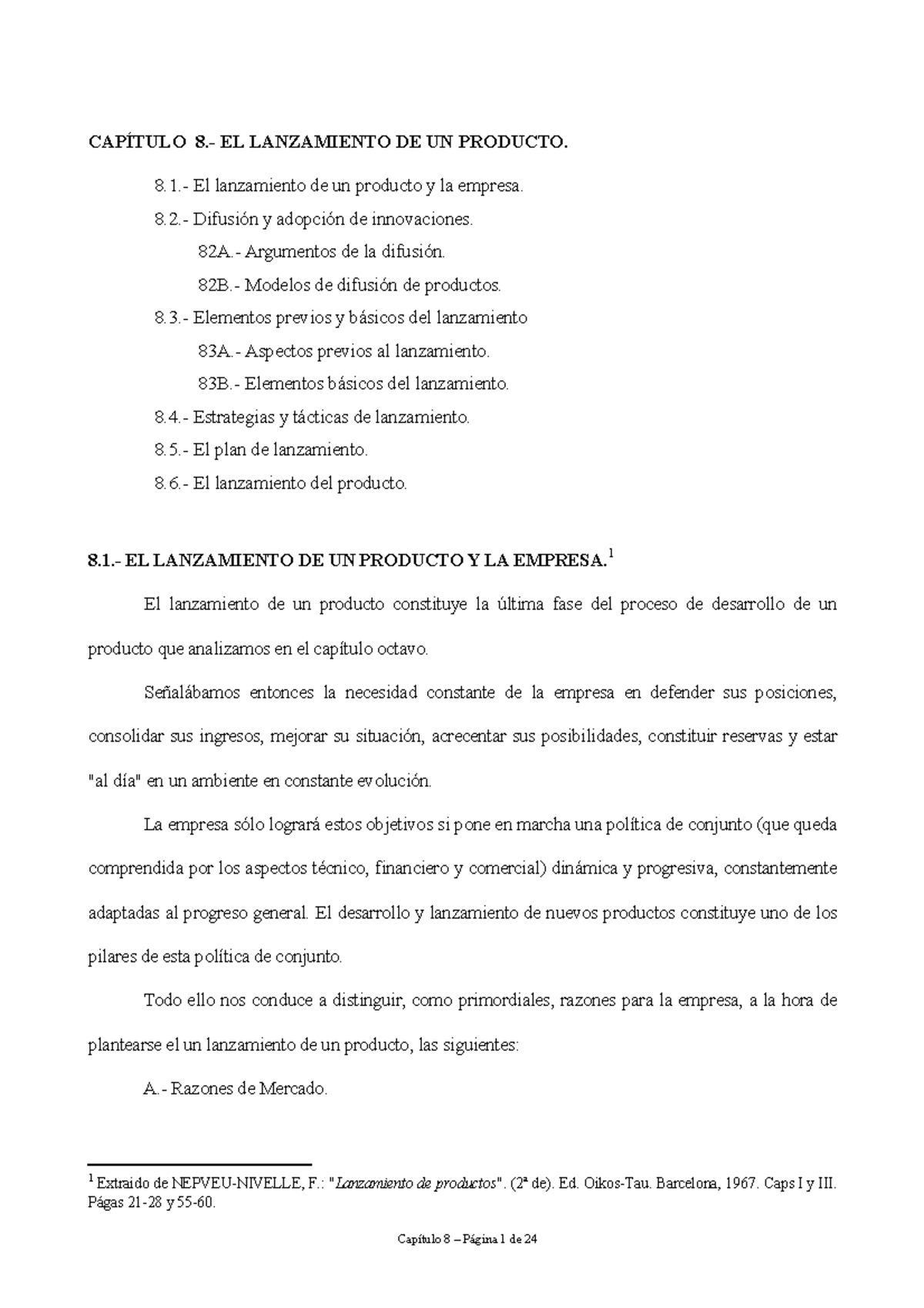 Tema 8 Lanzamiento Nuevos Productos CapÍtulo 8 El Lanzamiento De Un