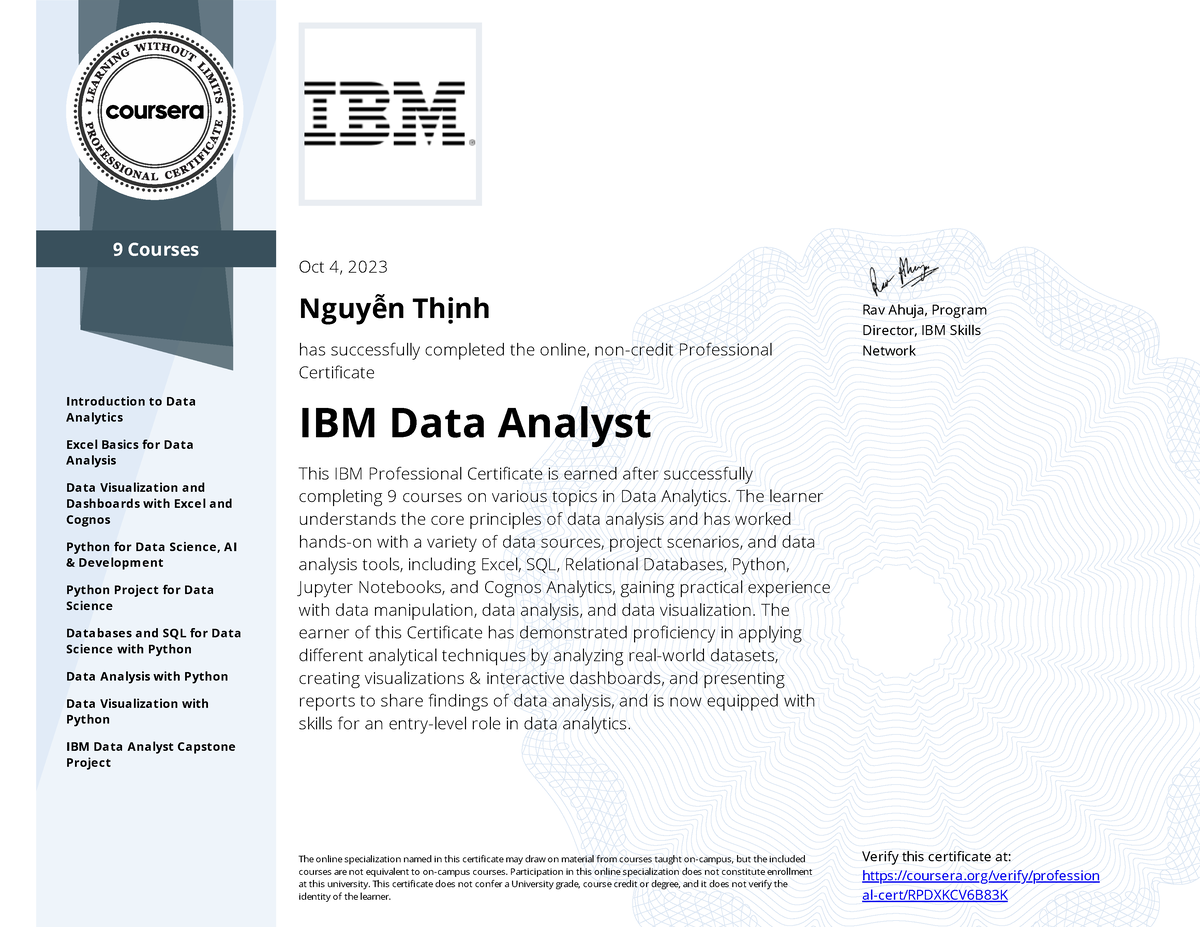 Coursera Rpdxkcv 6B83K - 9 Courses Introduction To Data Analytics Excel ...