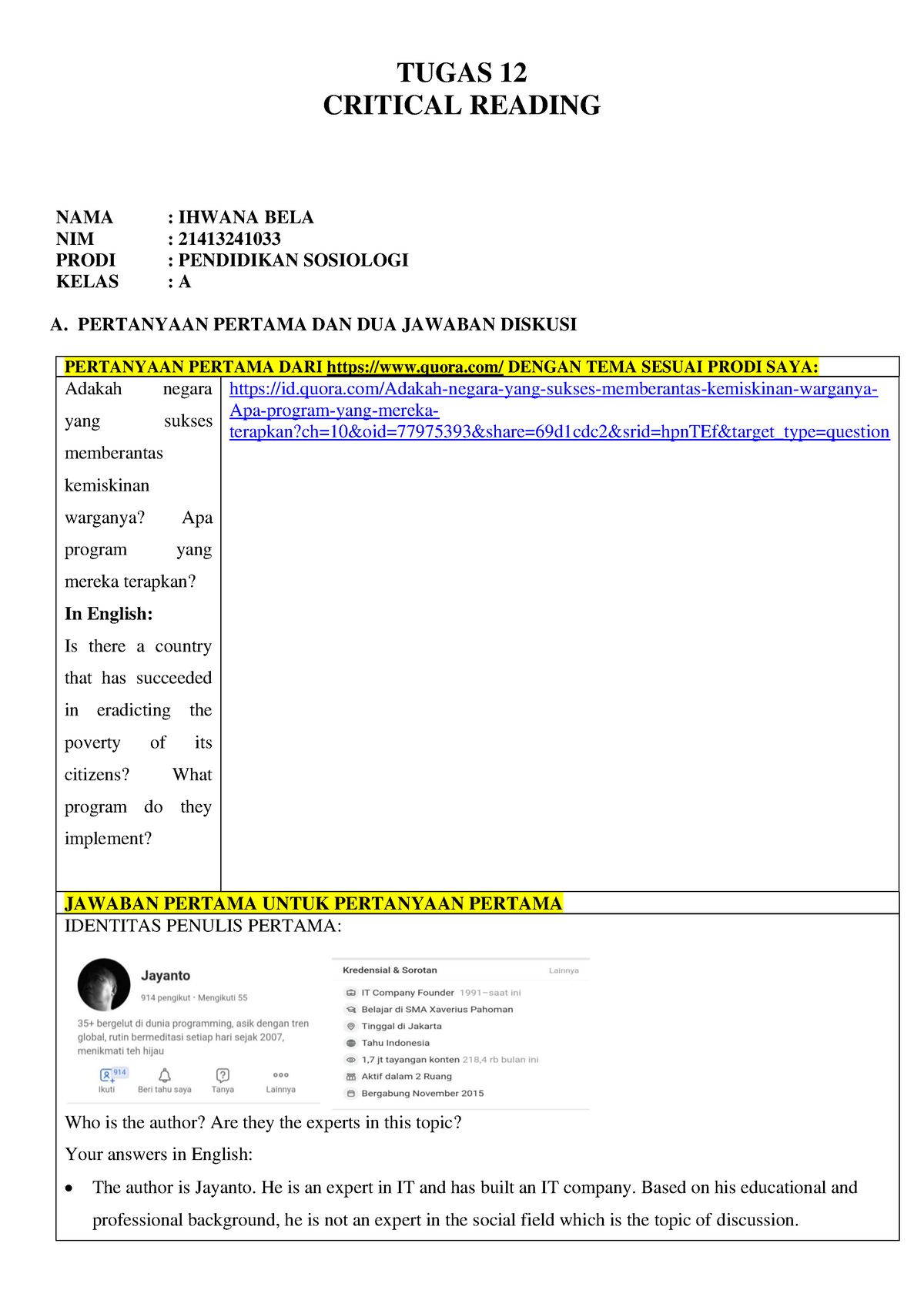 Critical Reading - TUGAS 12 CRITICAL READING NAMA : IHWANA BELA NIM ...