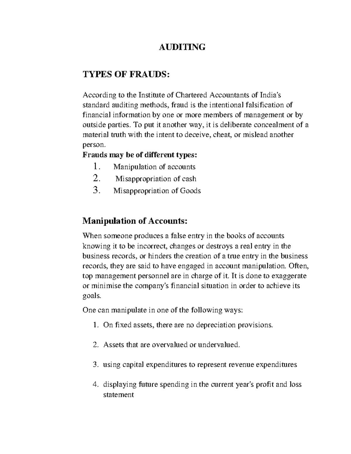 case study on frauds in auditing