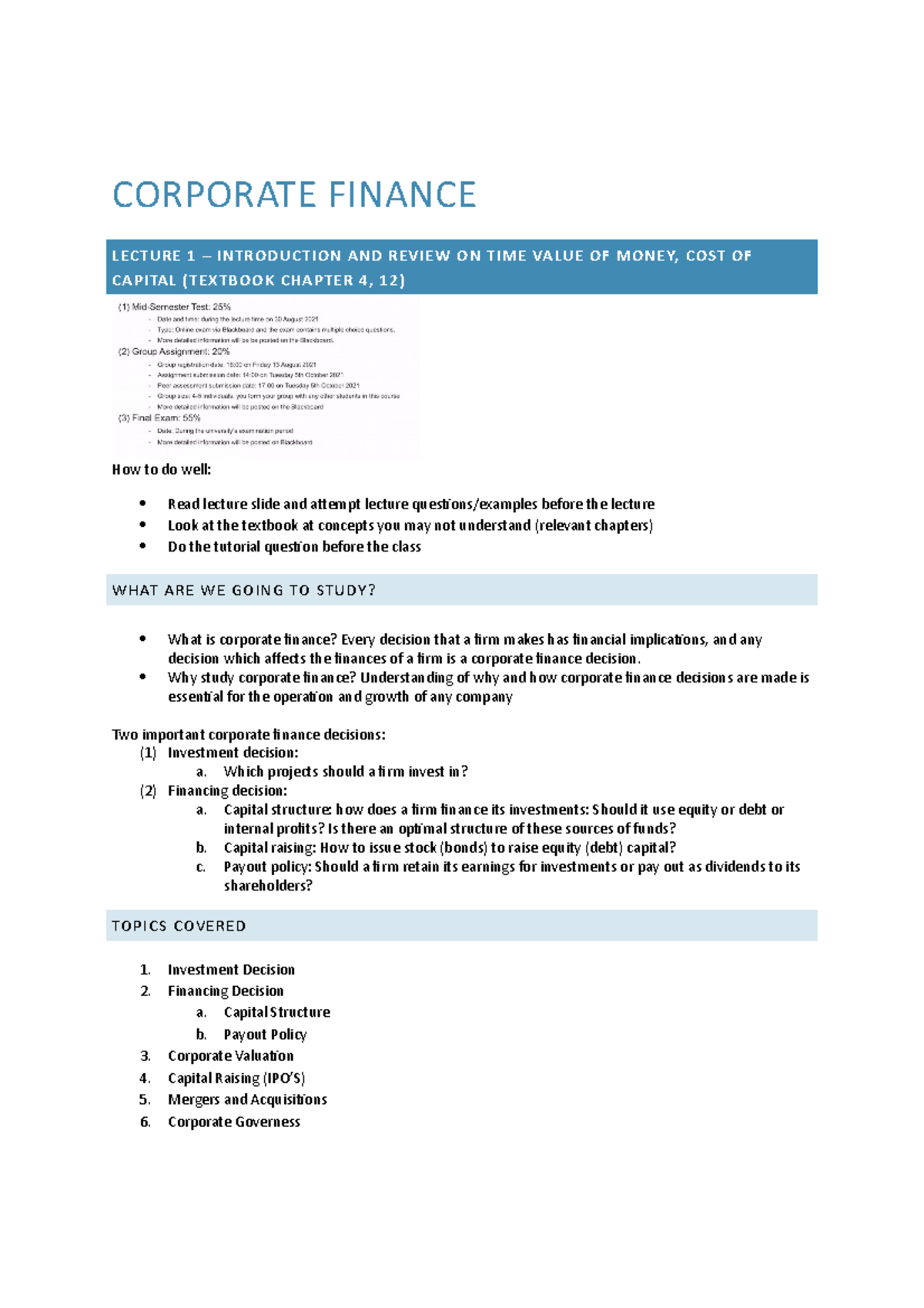 master thesis topic corporate finance