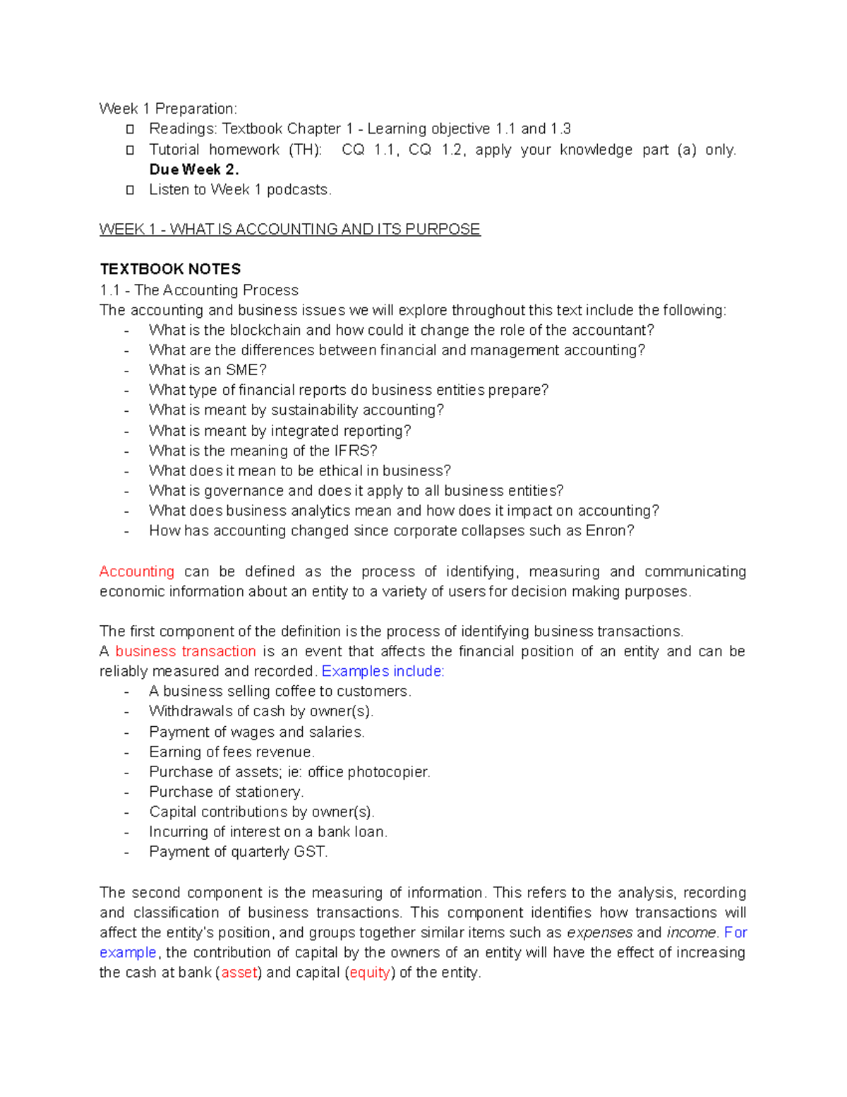 Week 1 - What is Accounting and its Purpose - Week 1 Preparation: 🐀 ...