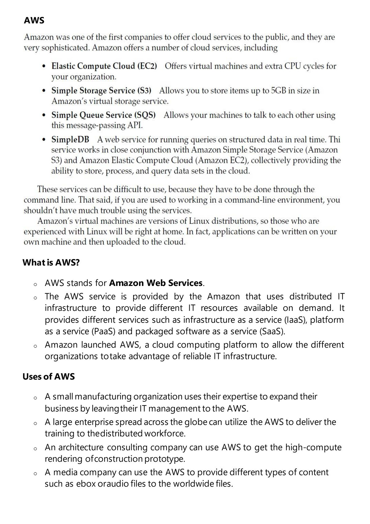 Unit-5 - Cloud Computing Notes - AWS What Is AWS? O AWS Stands For ...