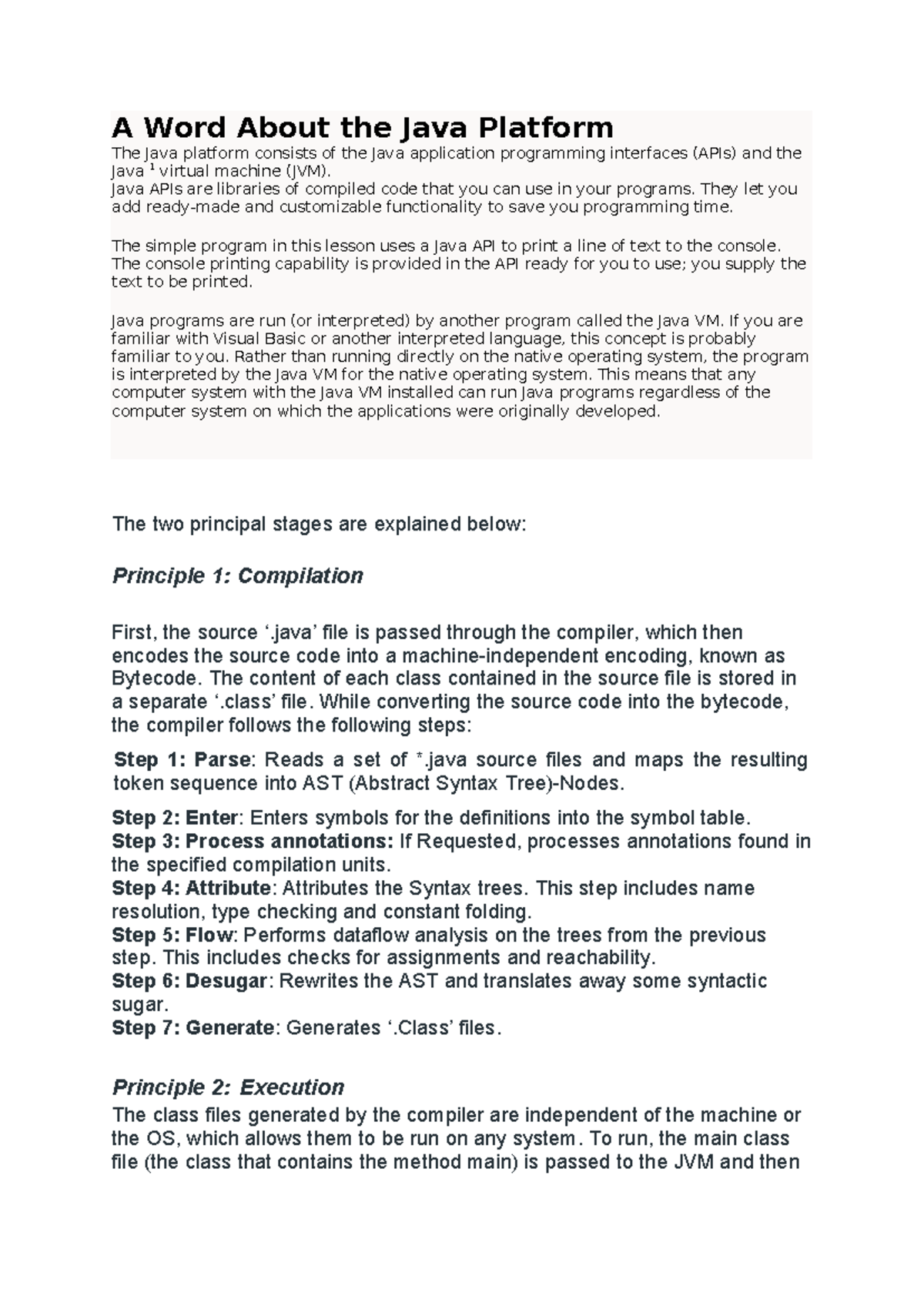 OSP Notes 2nd Unit-1 - will help you - A Word About the Java Platform ...