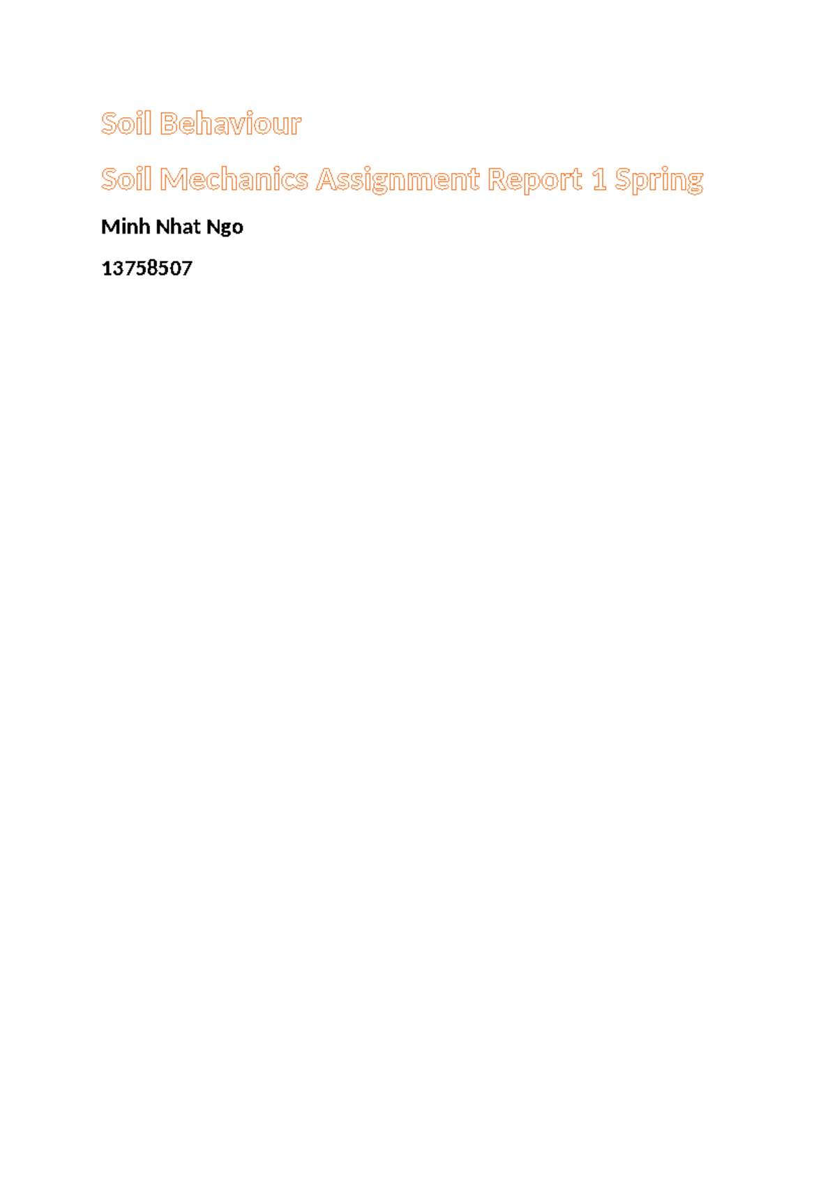 Soil Behaviour 1 - hgfh6gh - Soil Behaviour Soil Mechanics Assignment ...