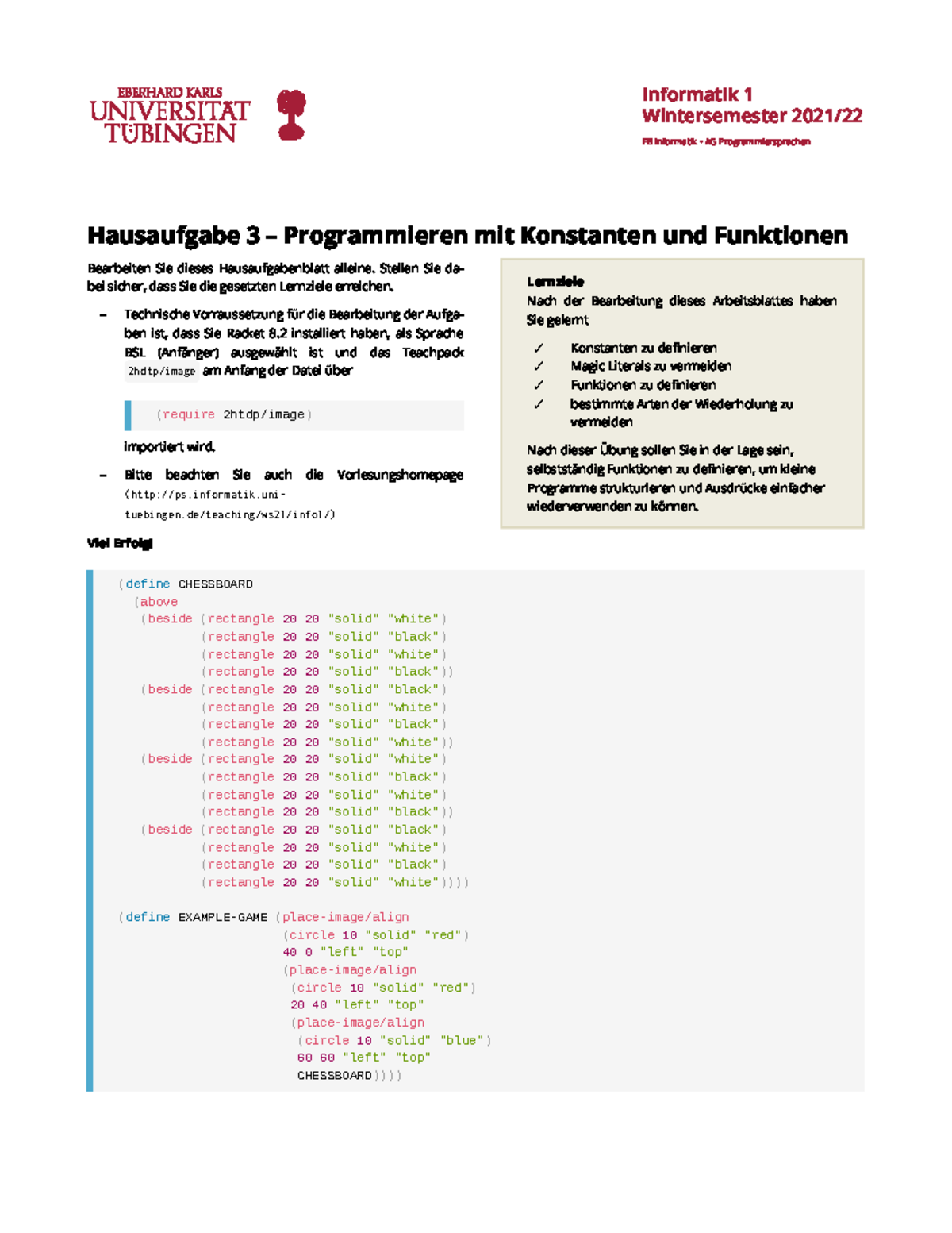 DrRacket Übung3 - Informatik 1 Wintersemester 2021/ FB Informatik • AG ...