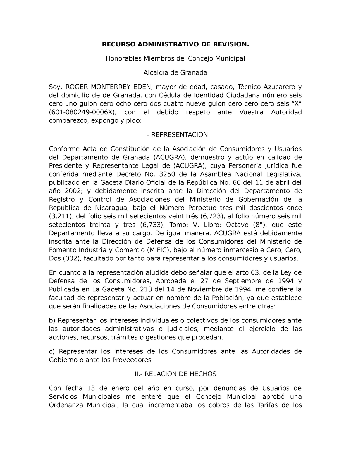 Recurso de Revisión en Materia administrativa alcaldias - RECURSO  ADMINISTRATIVO DE REVISION. - Studocu