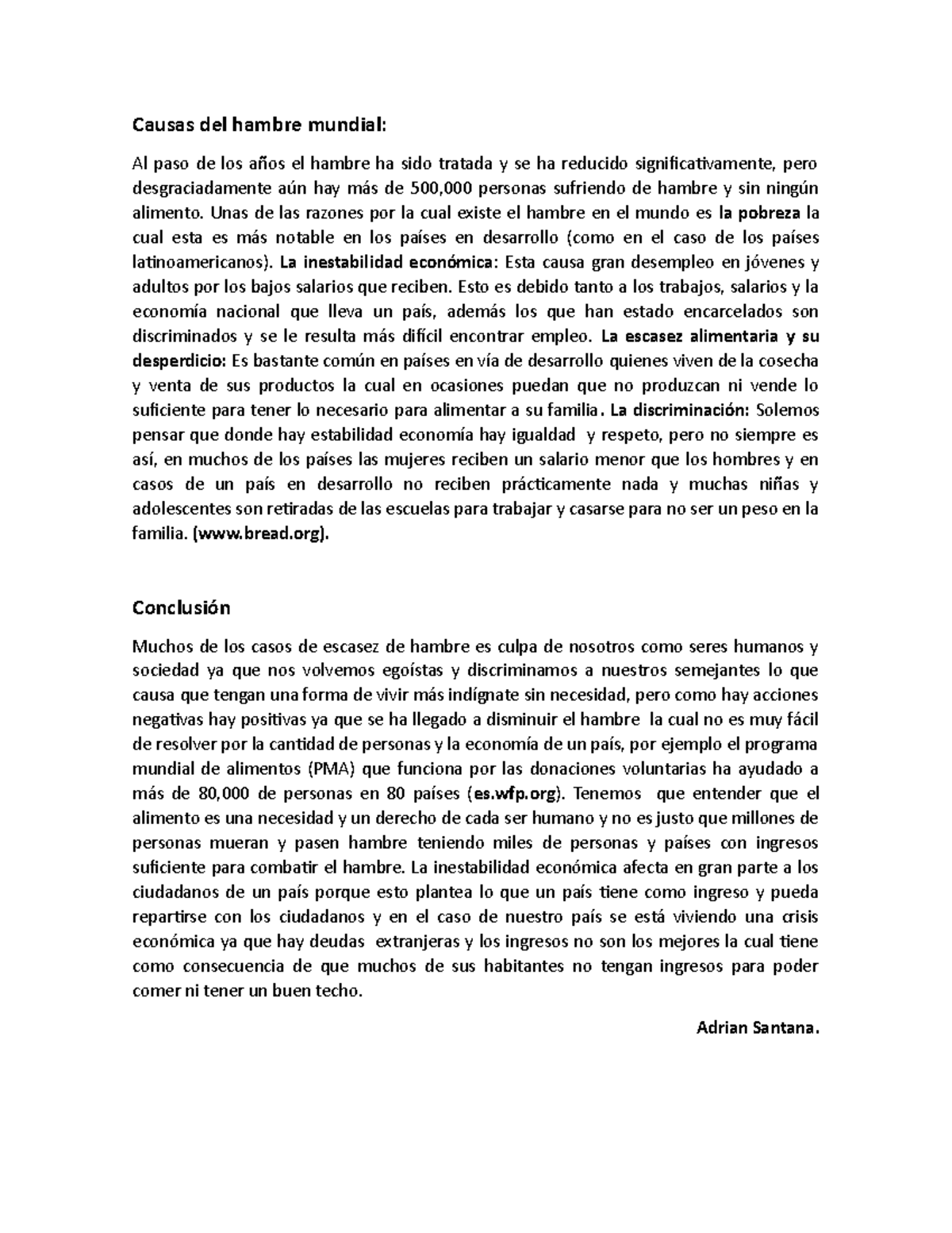 Causas del hambre mundial - Unas de las razones por la cual existe el ...
