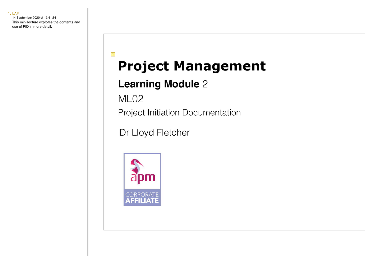 LM2 Project management Project Management Learning Module 2 ML