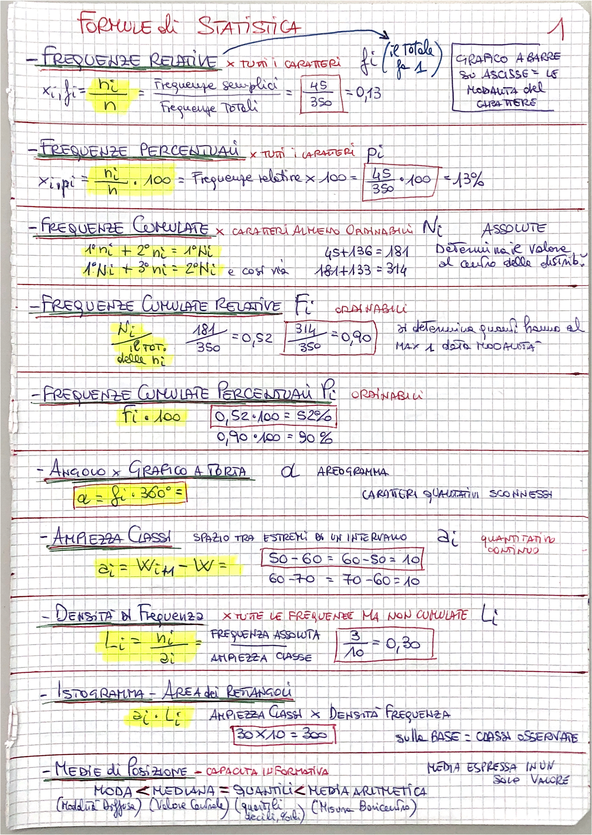 2024-07-10, 0747 - Riassunto Statistica Economica - FORMULE di ...
