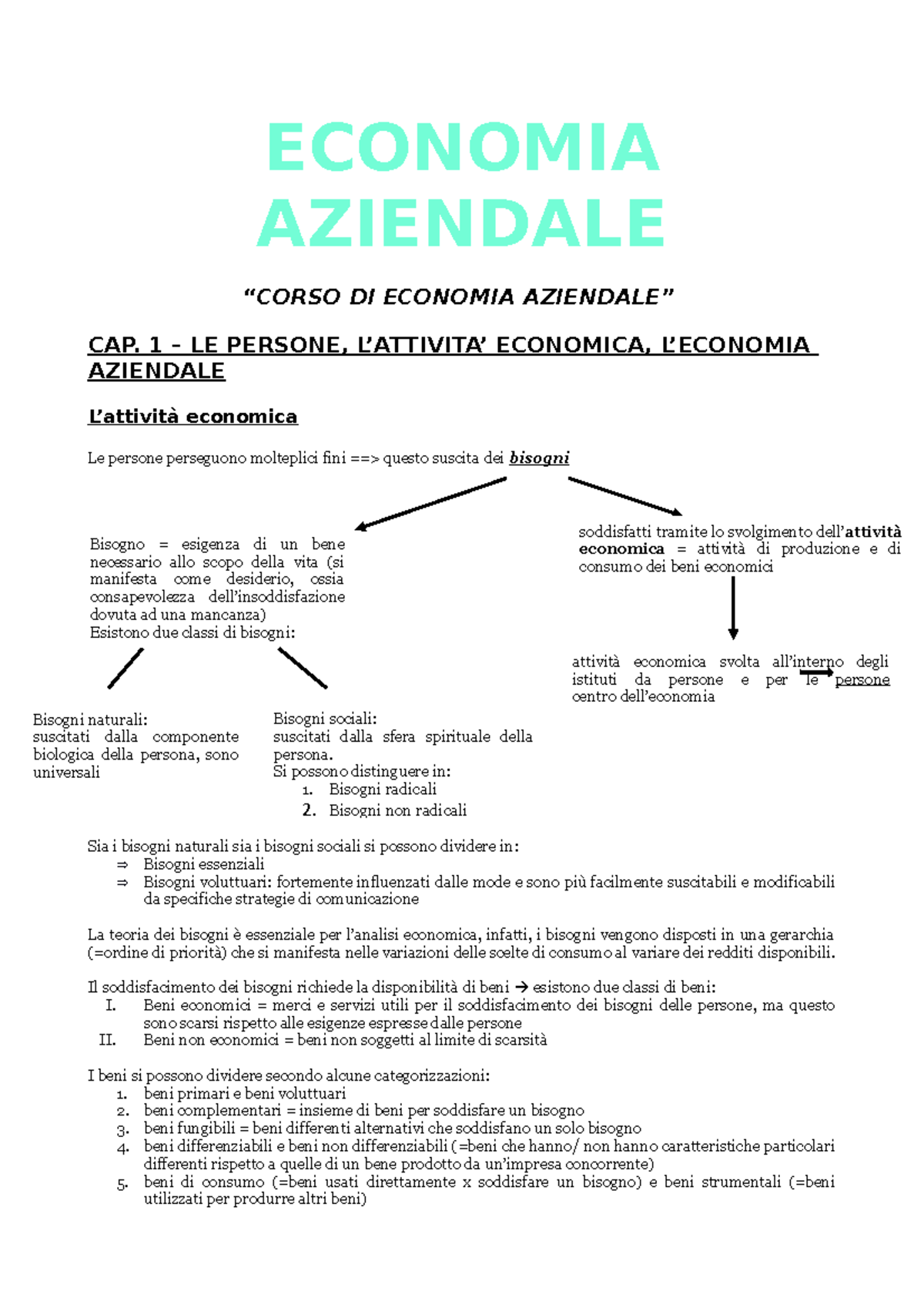 Economia Aziendale - Appunti + Libro - ECONOMIA AZIENDALE “CORSO DI ...