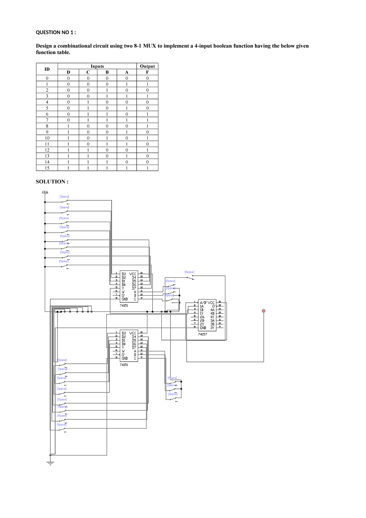 CS302 P Assignment Solution - Digital Logic And Design - QUESTION NO 1 ...