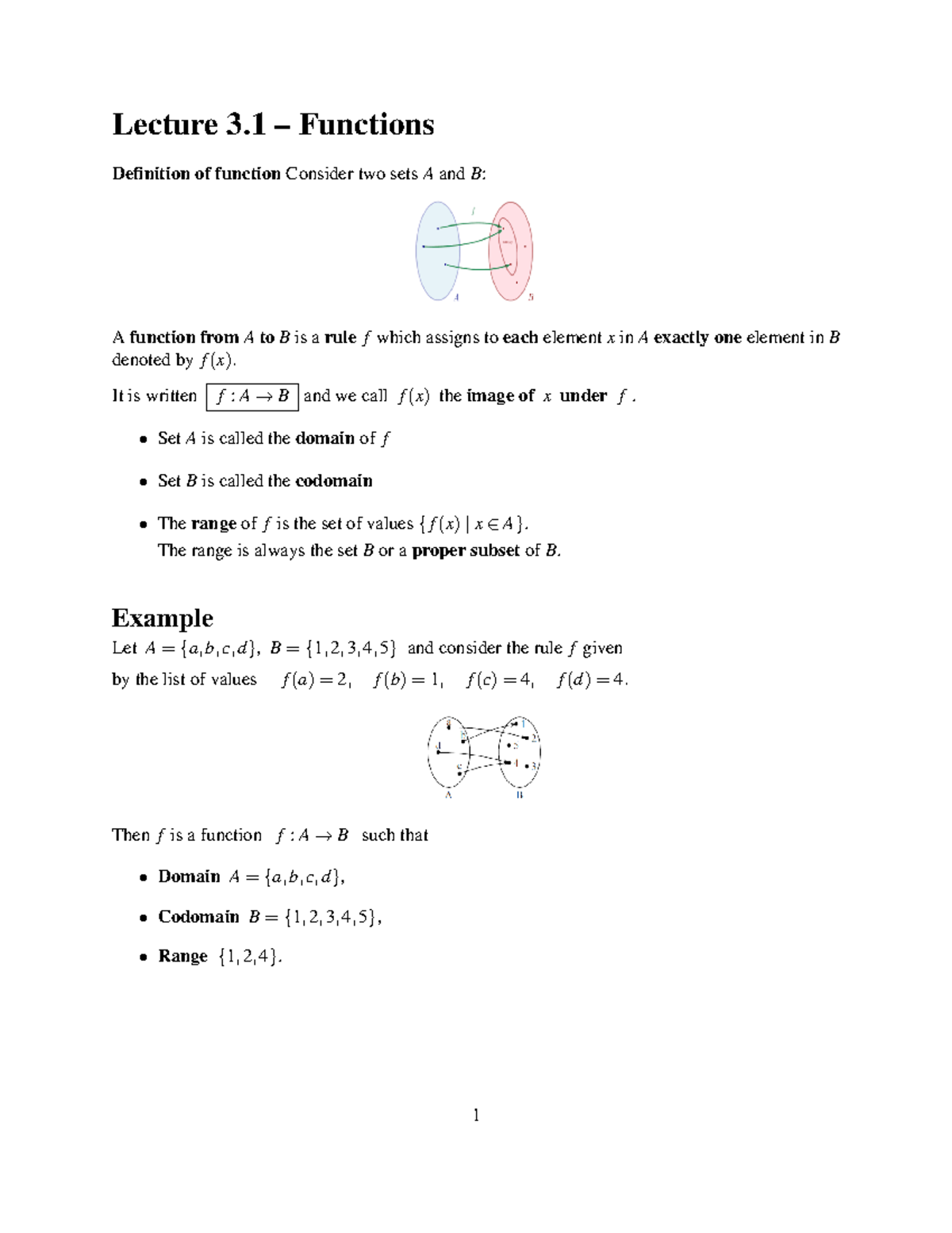 Lecture 3 1 Handout - Lecture 3 – Functions Definition of ...