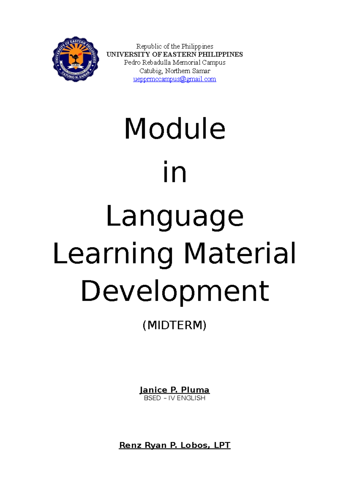 LLMD- Questions - Notes - Republic of the Philippines UNIVERSITY OF ...