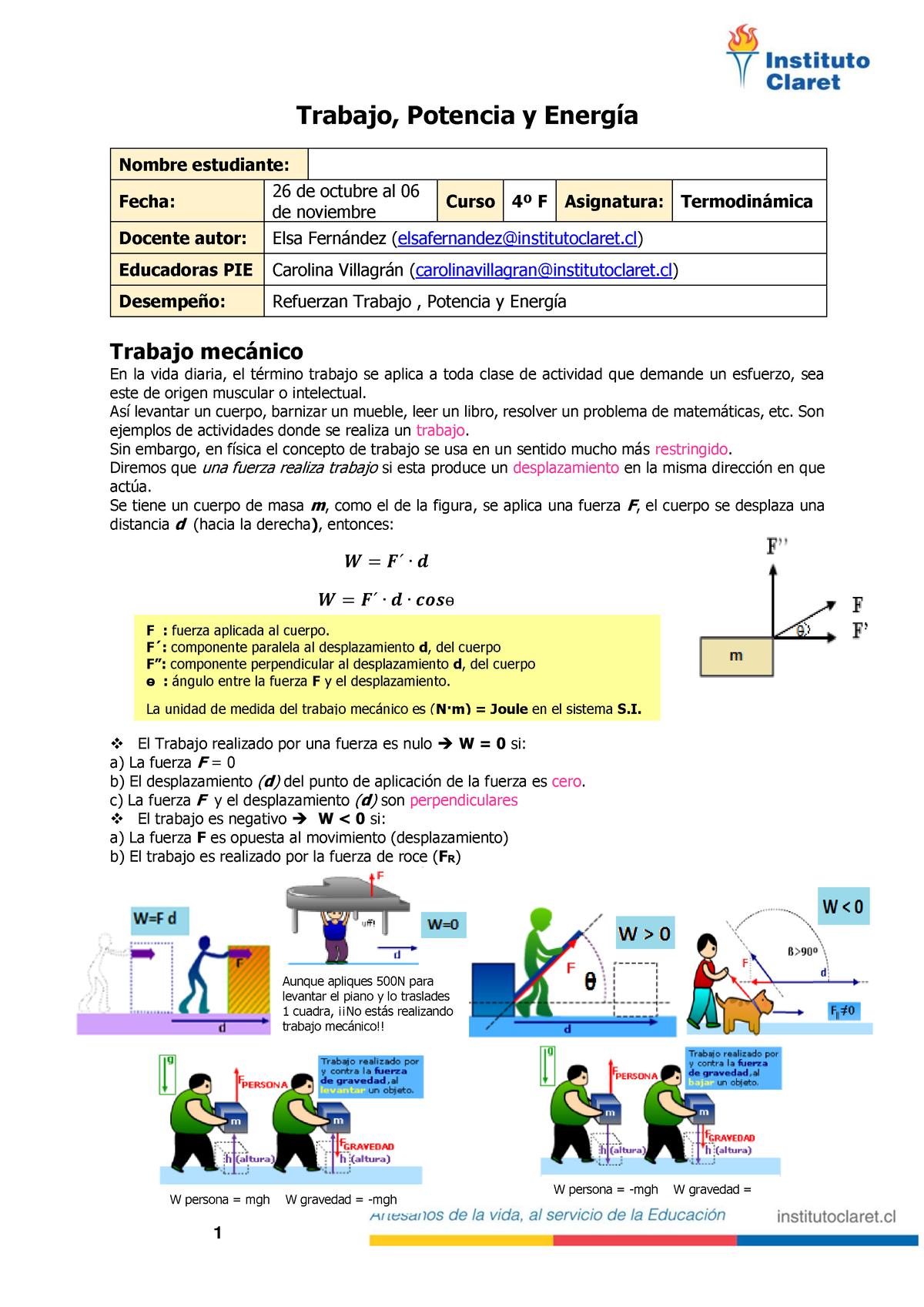 Infografia Trabajo, Potencia Y Energía - Trabajo, Potencia Y Energía ...