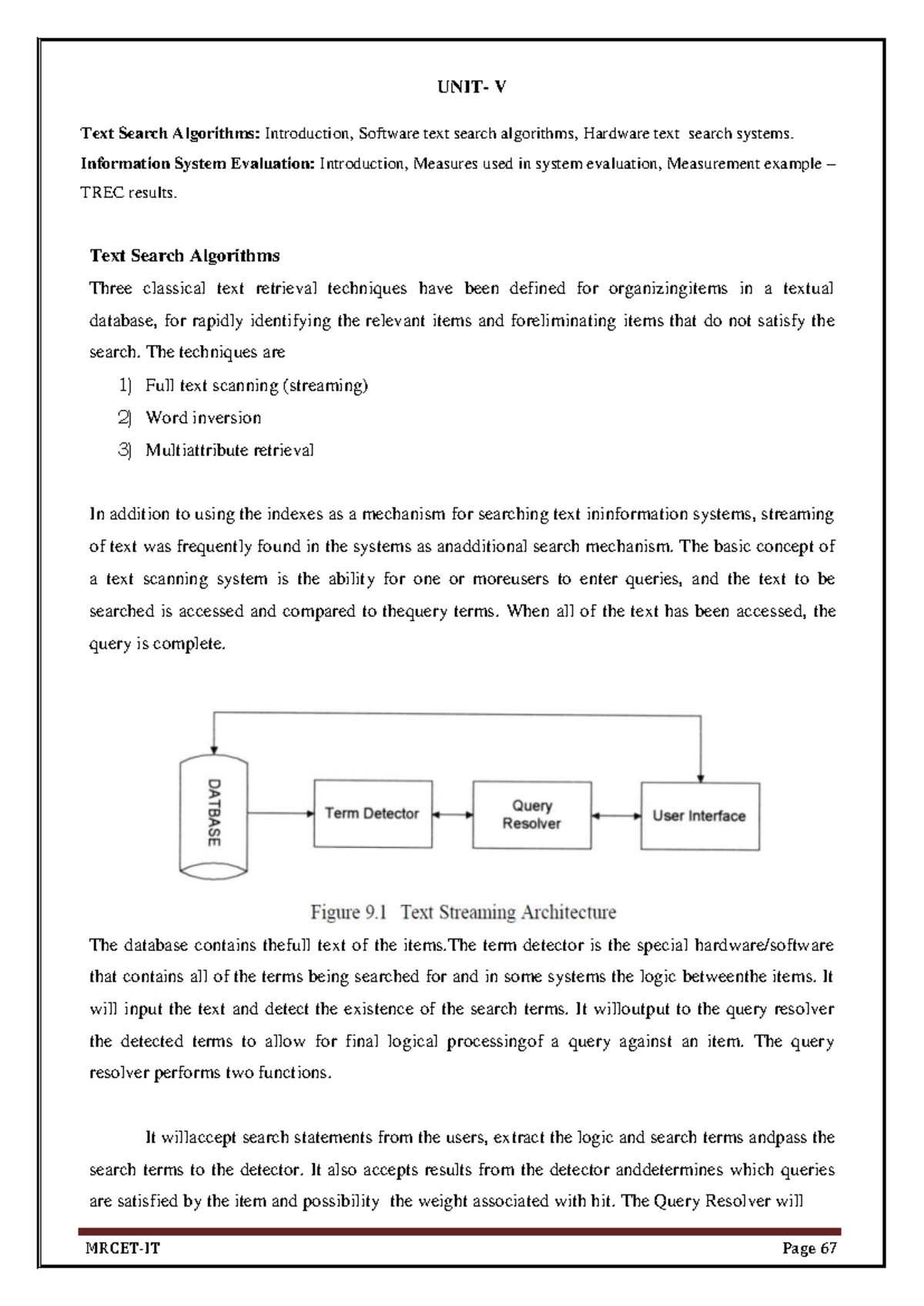 Unit 5 - UNIT- V Text Search Algorithms: Introduction, Software text ...