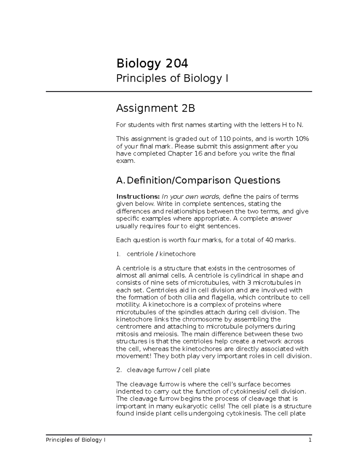 biology assignment 4