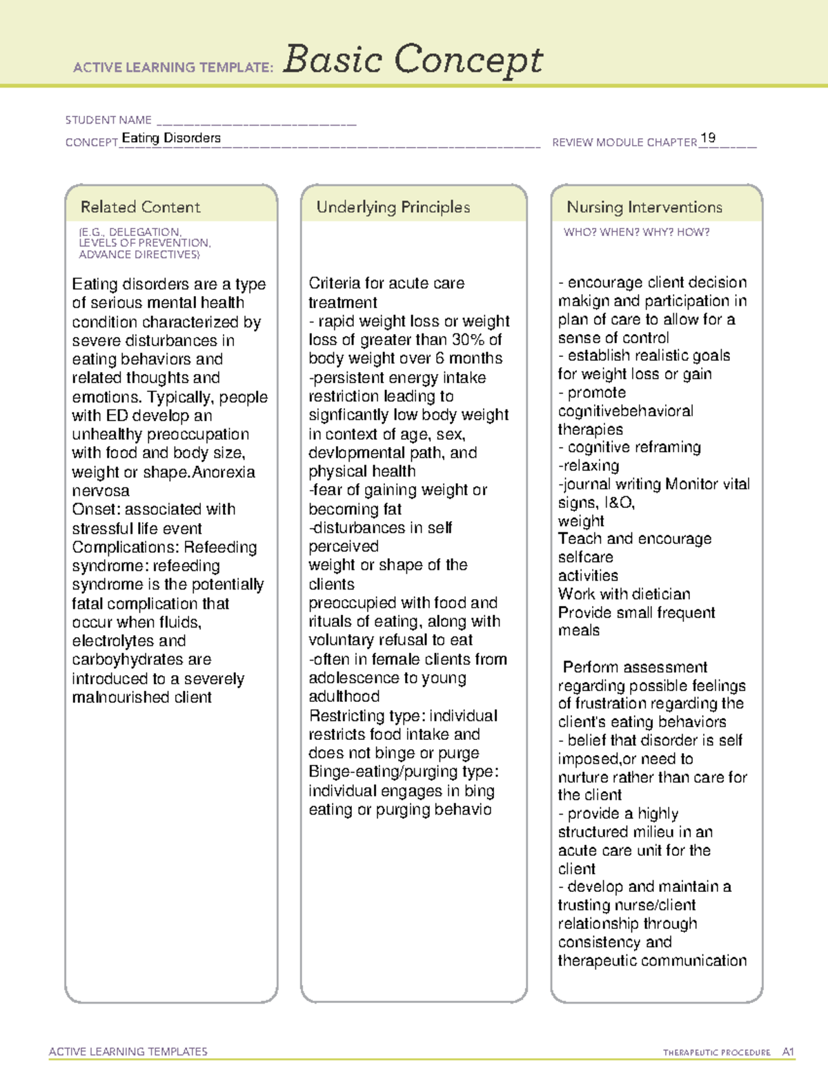 Active templates 4 - ati - Nurs 244 - ACTIVE LEARNING TEMPLATES ...