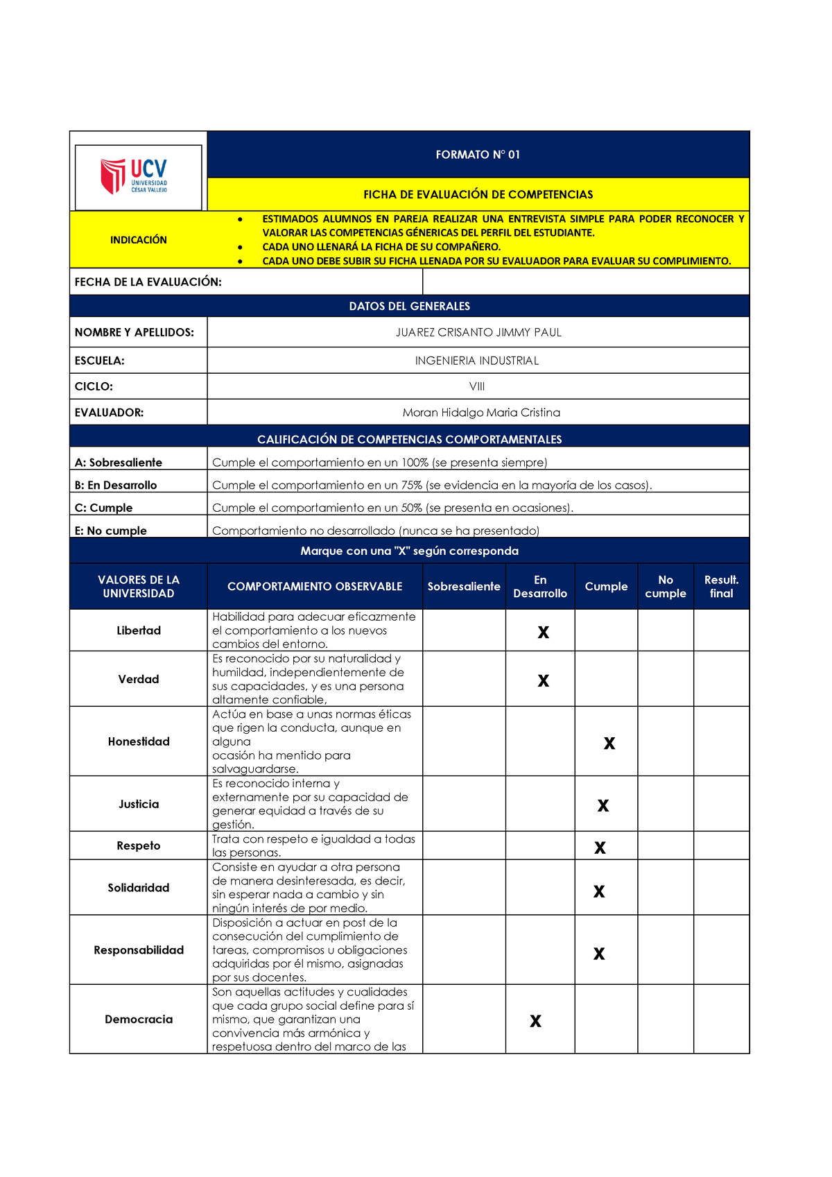 Ficha DE Evaluacion - Actividad Semanal De Gestion De Proyectos ...