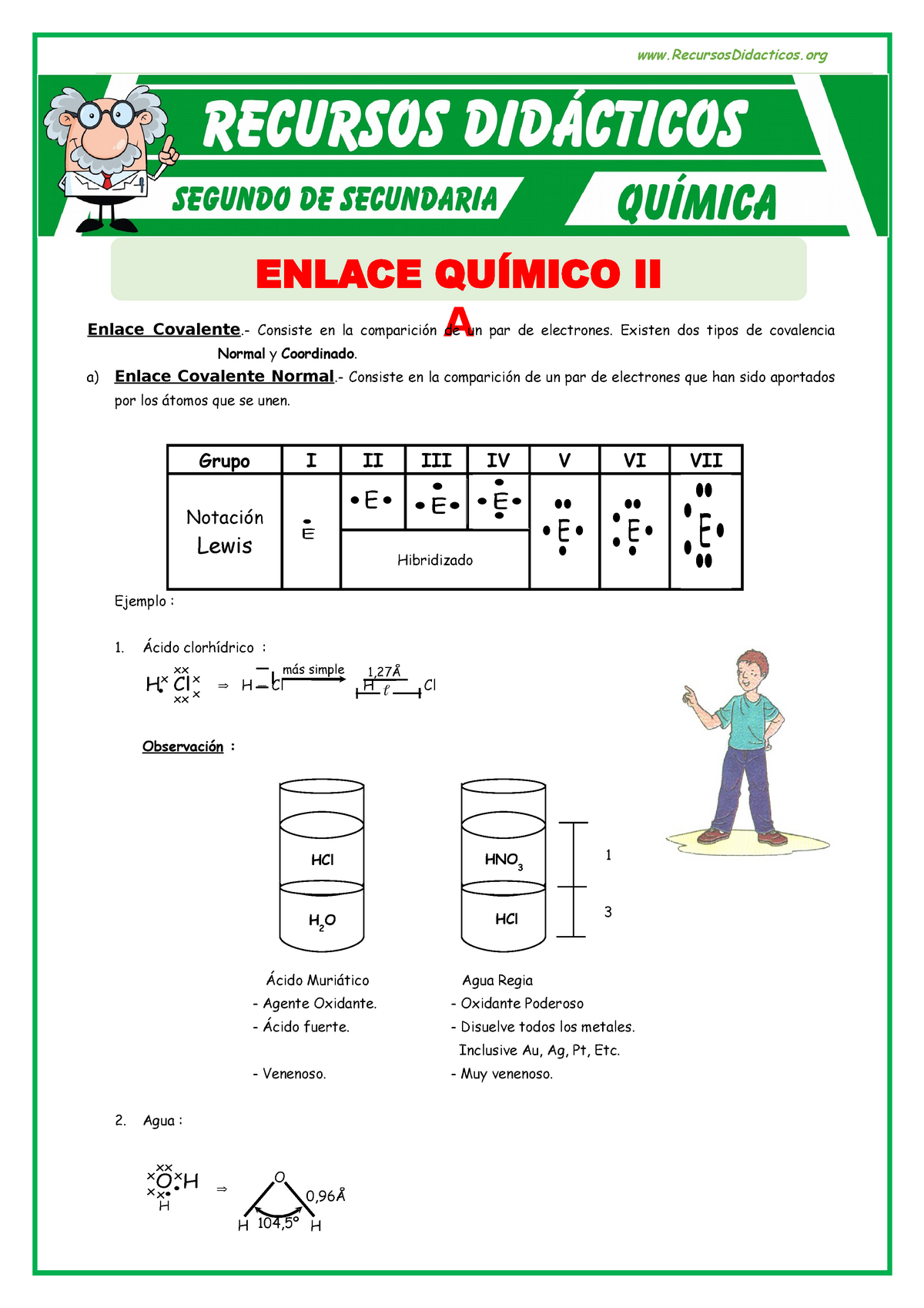 Tipos De Covalencia Para Segundo De Secundaria Enlace QuÍmico Ii A Enlace Covalente 7590