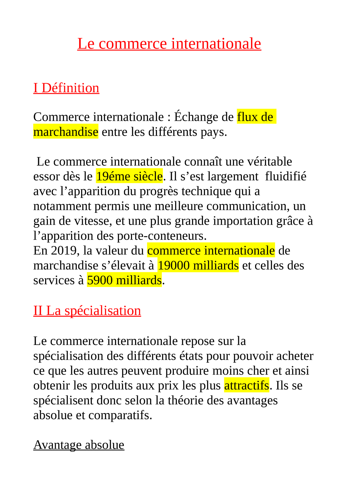 dissertation ses commerce international