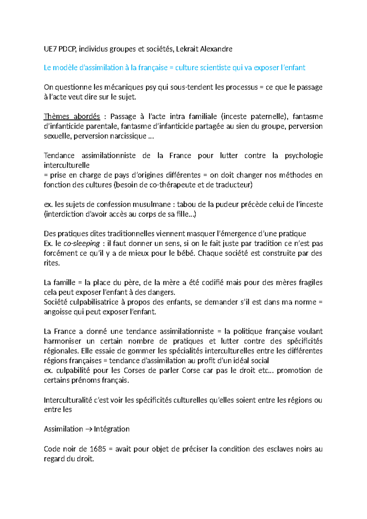 UE7 PDCP, individus groupes et sociétés, lekrait alexandre - UE7 PDCP ...