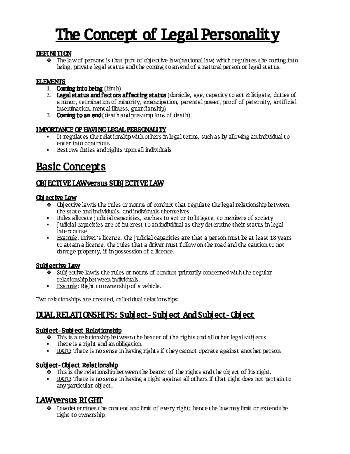 Chapter-01-Concept-of-Legal-Personality 1 - TheConc eptofLegalPer s ...