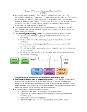 MGT 611 Chapter 1 Notes - Chapter 1: “Introduction To HRM” Notes MGT ...