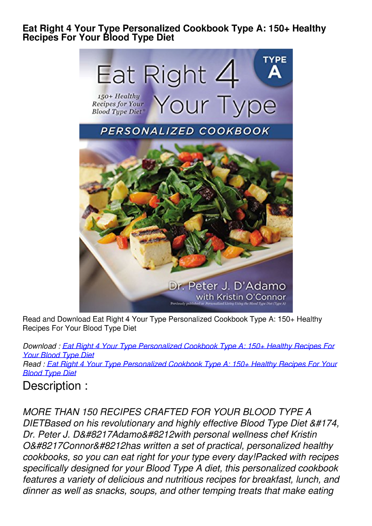 Personalized recipe book HEALTHY FOOD