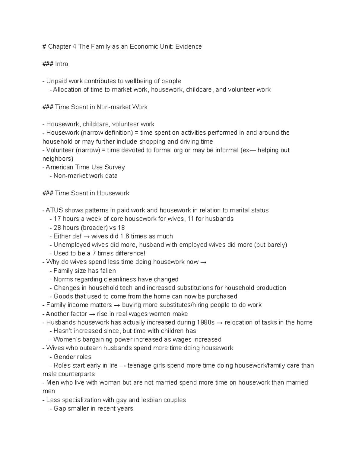 Ch 4 PSC 2224 CH 4 Chapter 4 The Family as an Economic Unit