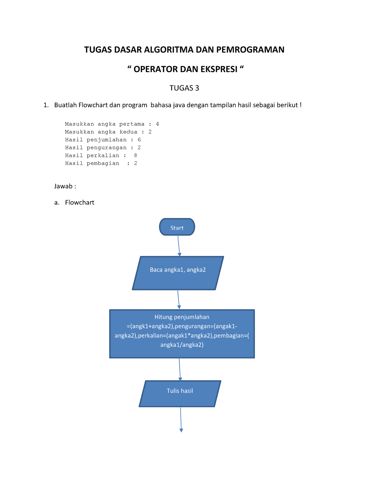 3. Tugas ( Operator Dan Ekspresi ) - TUGAS DASAR ALGORITMA DAN ...