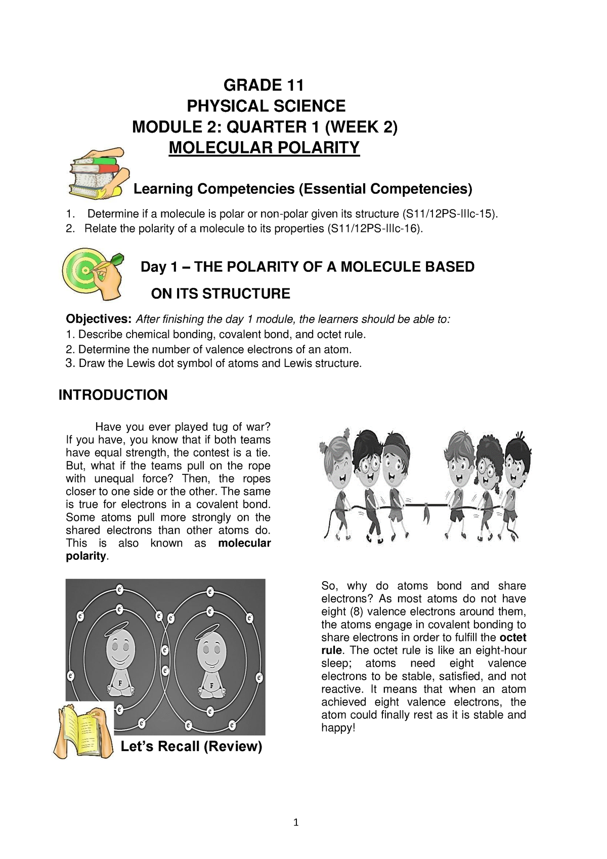 Physci WEEK 2 - PHYSICAL SCIENCE MODULE 2: QUARTER 1 (WEEK 1-2 ...