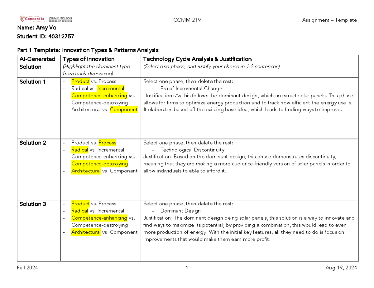 Individual Assignment - COMM 219 Assignment – Template Fall 2024 1 Aug ...