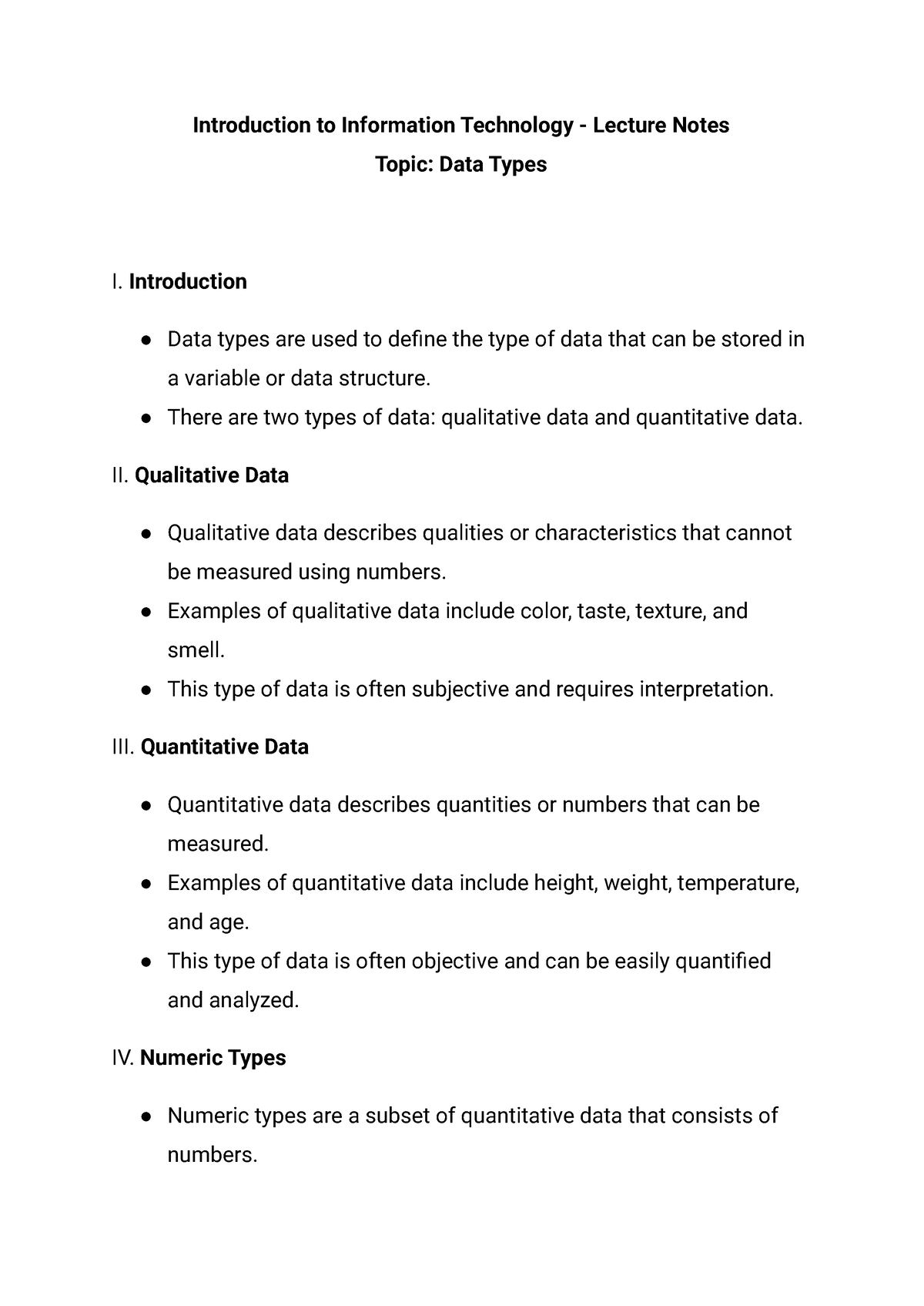 data-types-introduction-data-types-are-used-to-define-the-type-of-data-that-can-be-stored-in-a