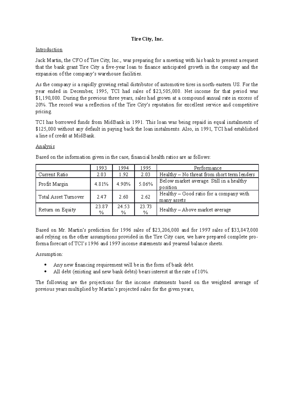 Tire City Inc None Tire City, Inc. Introduction Jack Martin, the