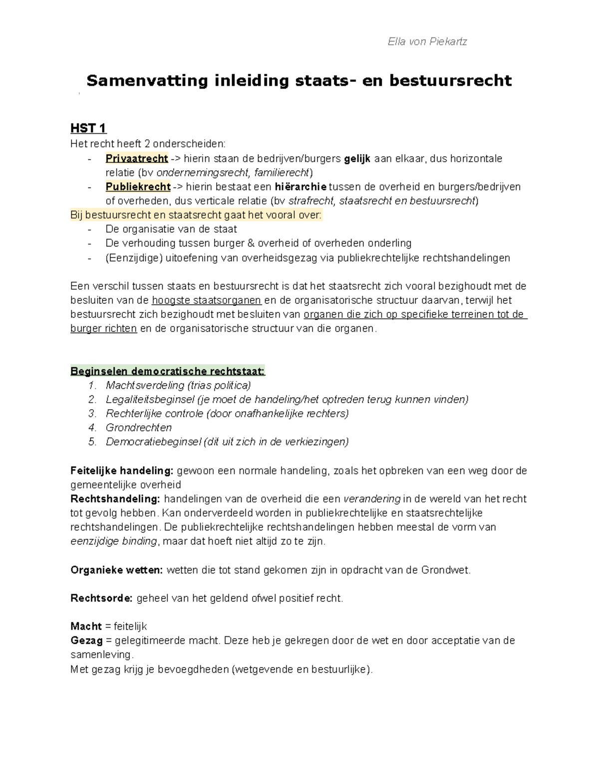 SV Inleiding Staats- En Bestuursrecht - Samenvatting Inleiding Staats ...