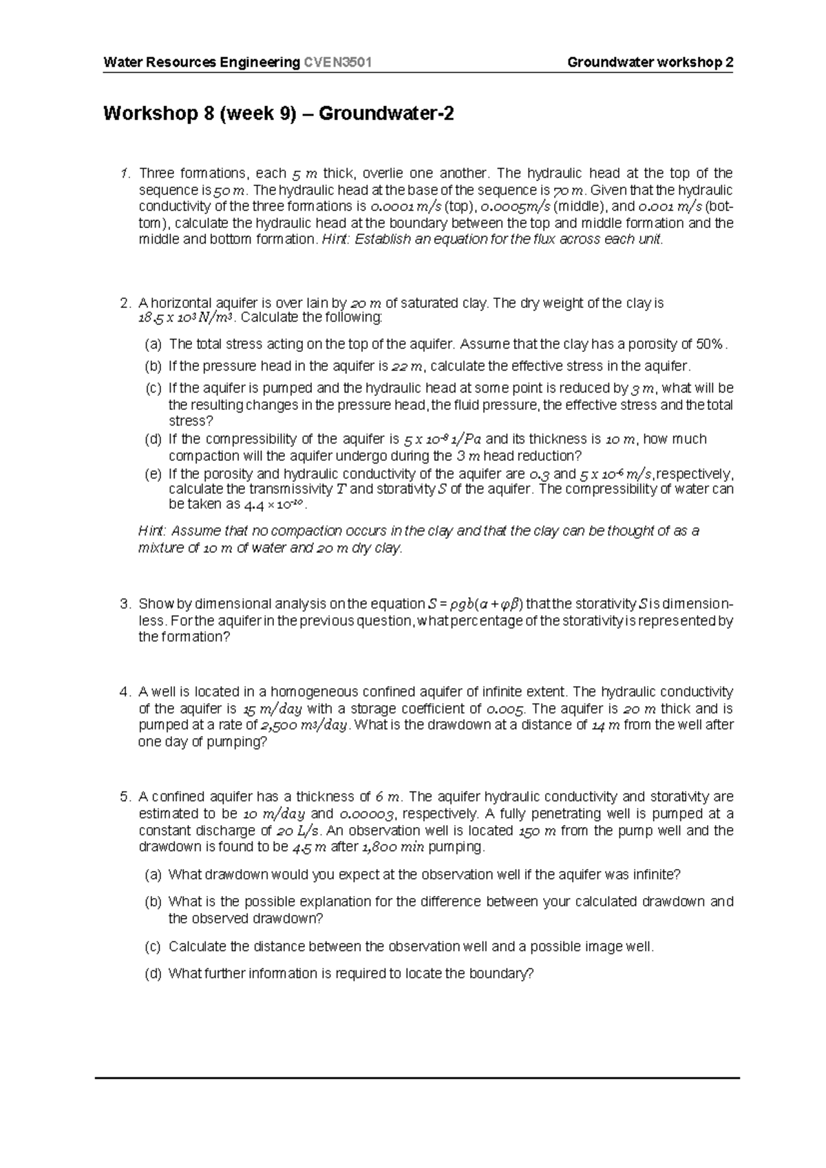 Week 9 workshop questions ef8469cf157b1fbf62bb8f1b05c0c46a - Water ...
