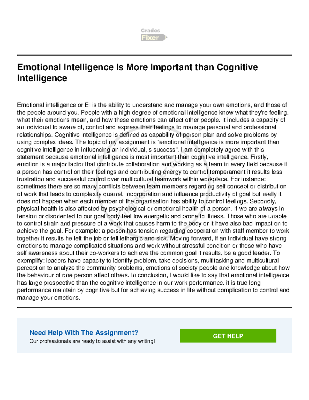 Emotional Intelligence Is More Important Than Cognitive Intelligence ...