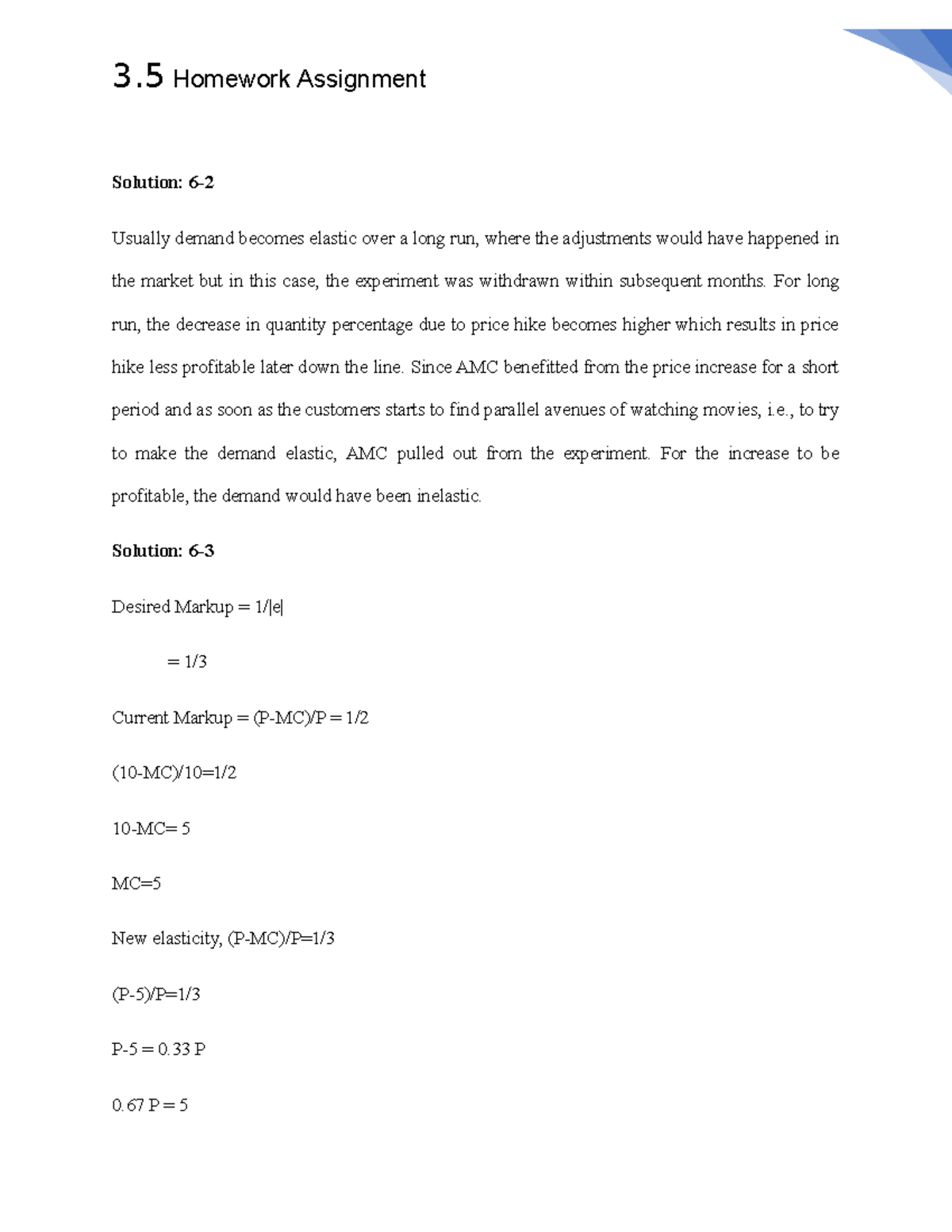3.5 Homework Assignment - BUS 5350 - CSU Stanislaus - Studocu