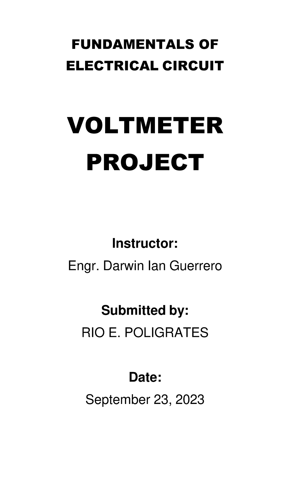 Finalpoligratesvoltmeter - FUNDAMENTALS OF ELECTRICAL CIRCUIT VOLTMETER ...