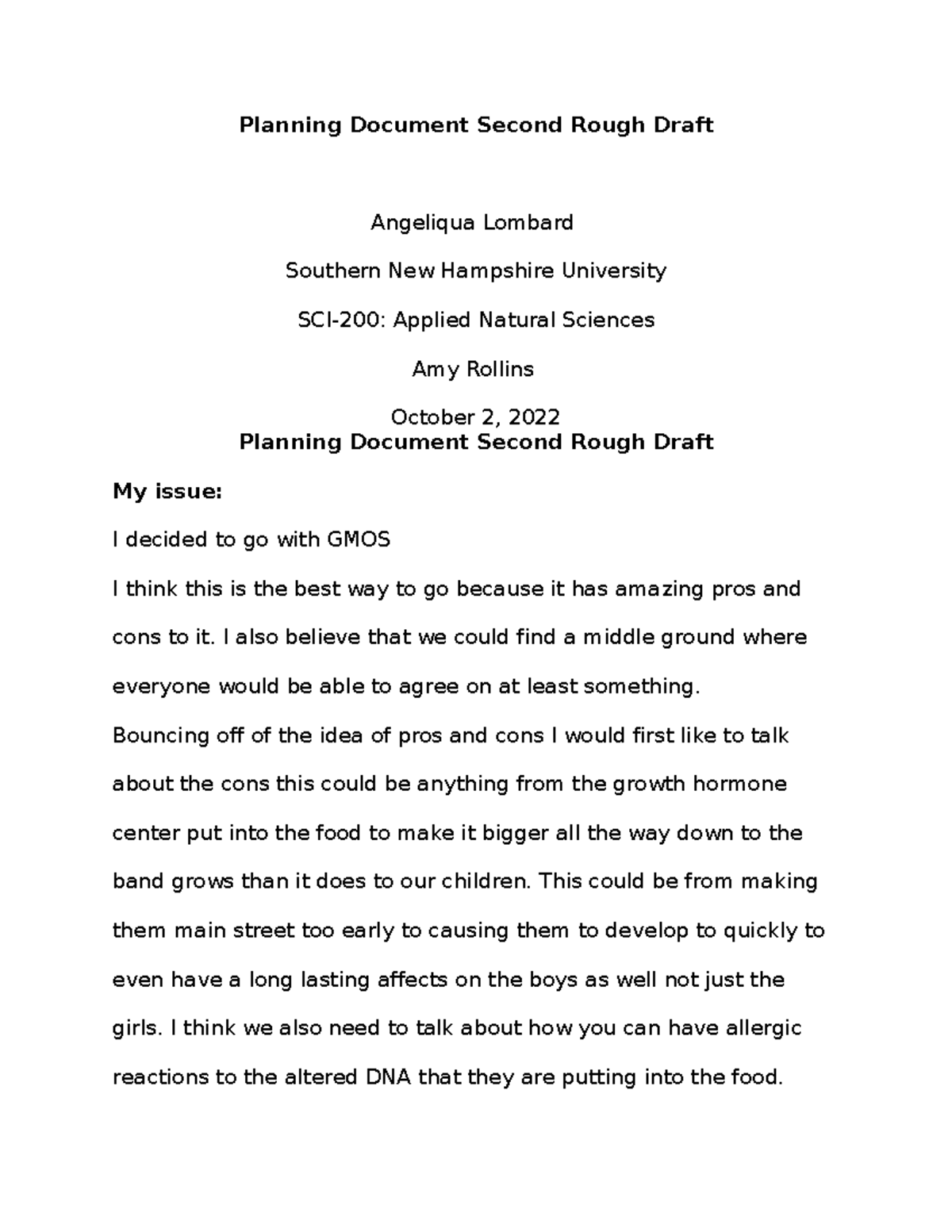 Second rough draft - I don’t reply now all that much. Don’t use this ...