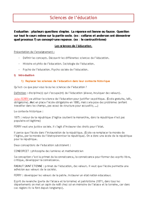 Cours sur la science de l'éducation - INTRODUCTION AUX SCIENCES DE L ...