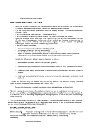 Discourse Analysis and its Features - Discourse Analysis and its ...