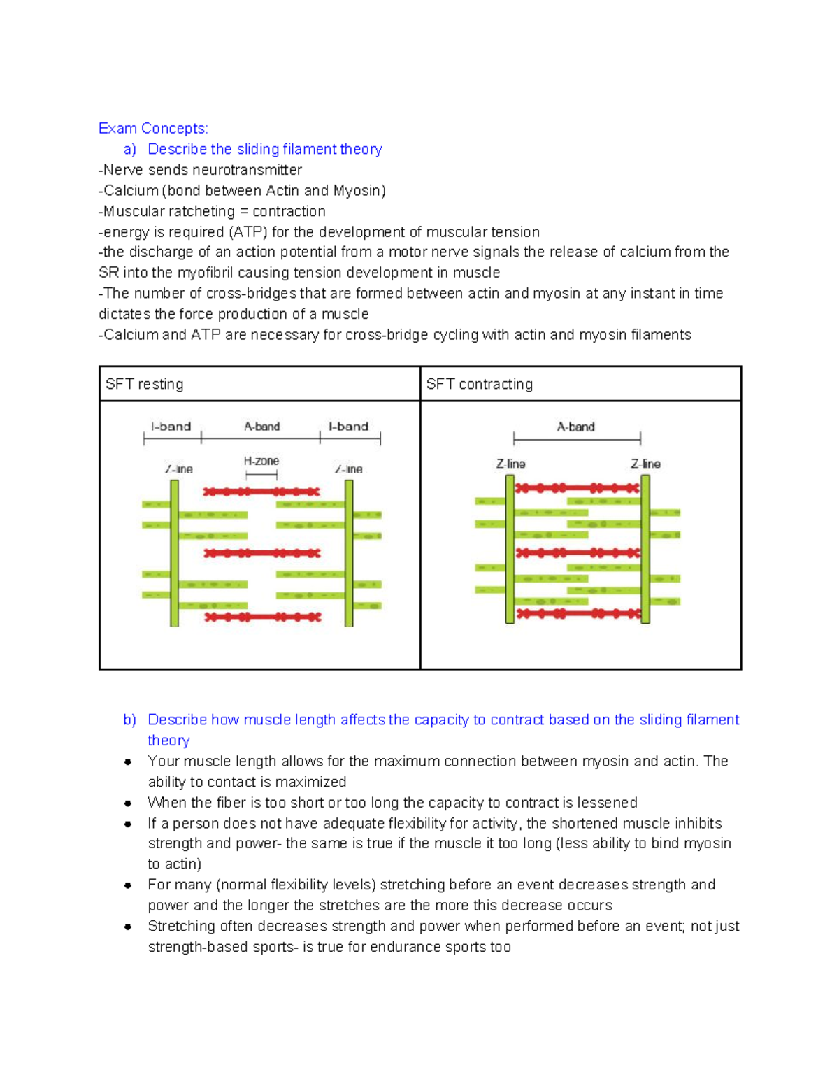Eshe 305 Summary Strength and Conditioning Exam Concepts a