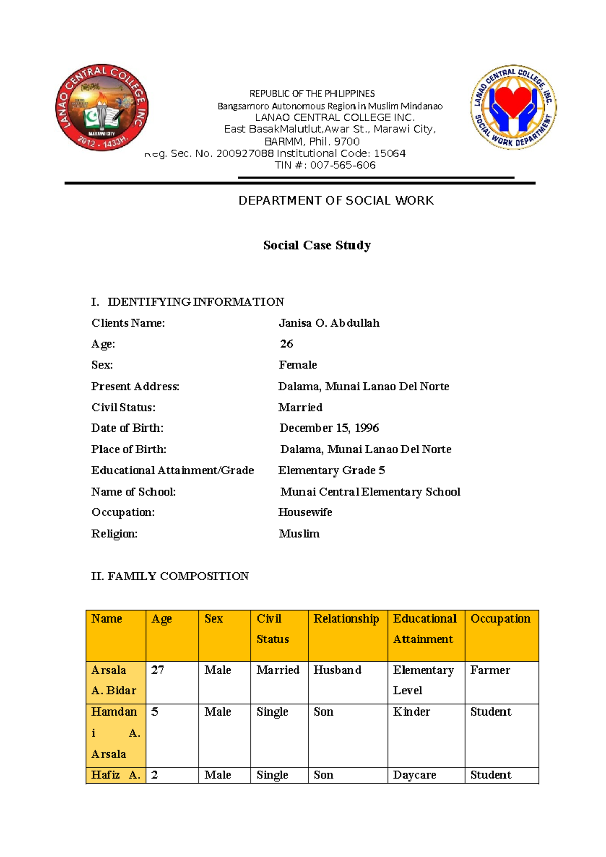 Dadai - Practical learning - REPUBLIC OF THE PHILIPPINES Bangsamoro ...