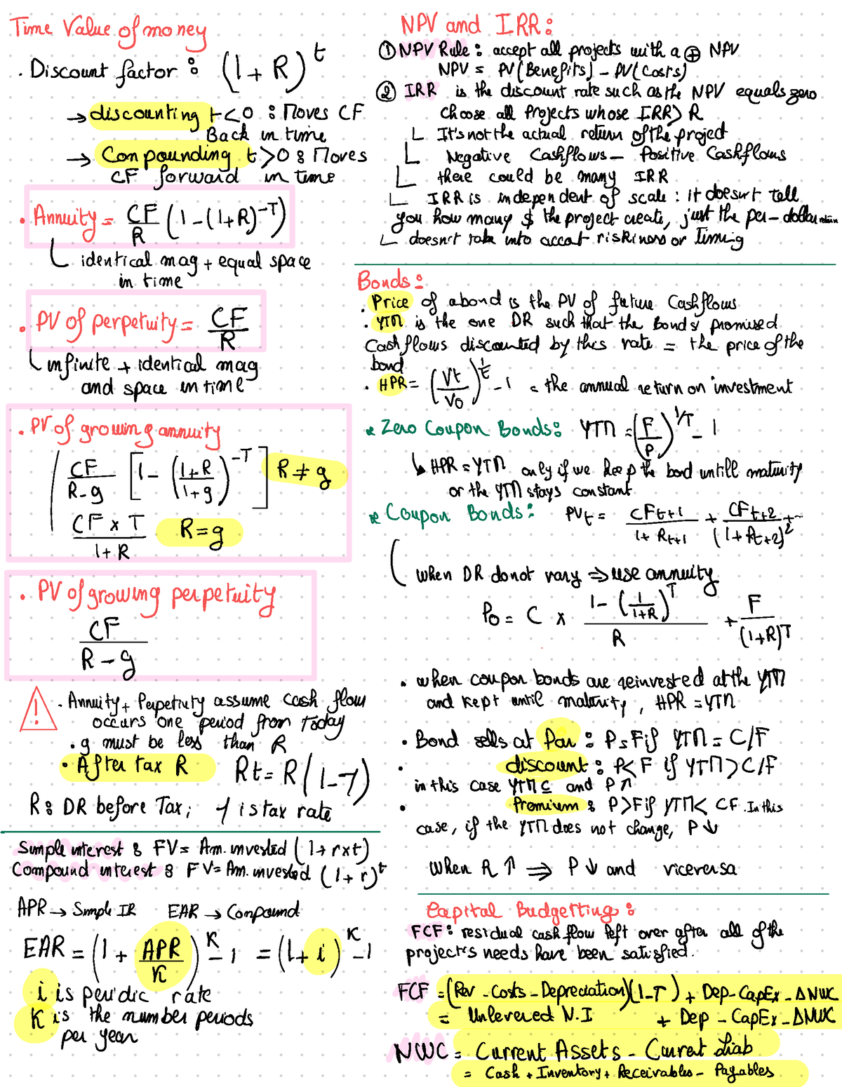 Midterm 1 Cheat Sheet 3 - Practice Problems - Time value of money NOU ...